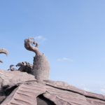 Kochi waterfront sculpture landmark seen on Cochin harbour cruise